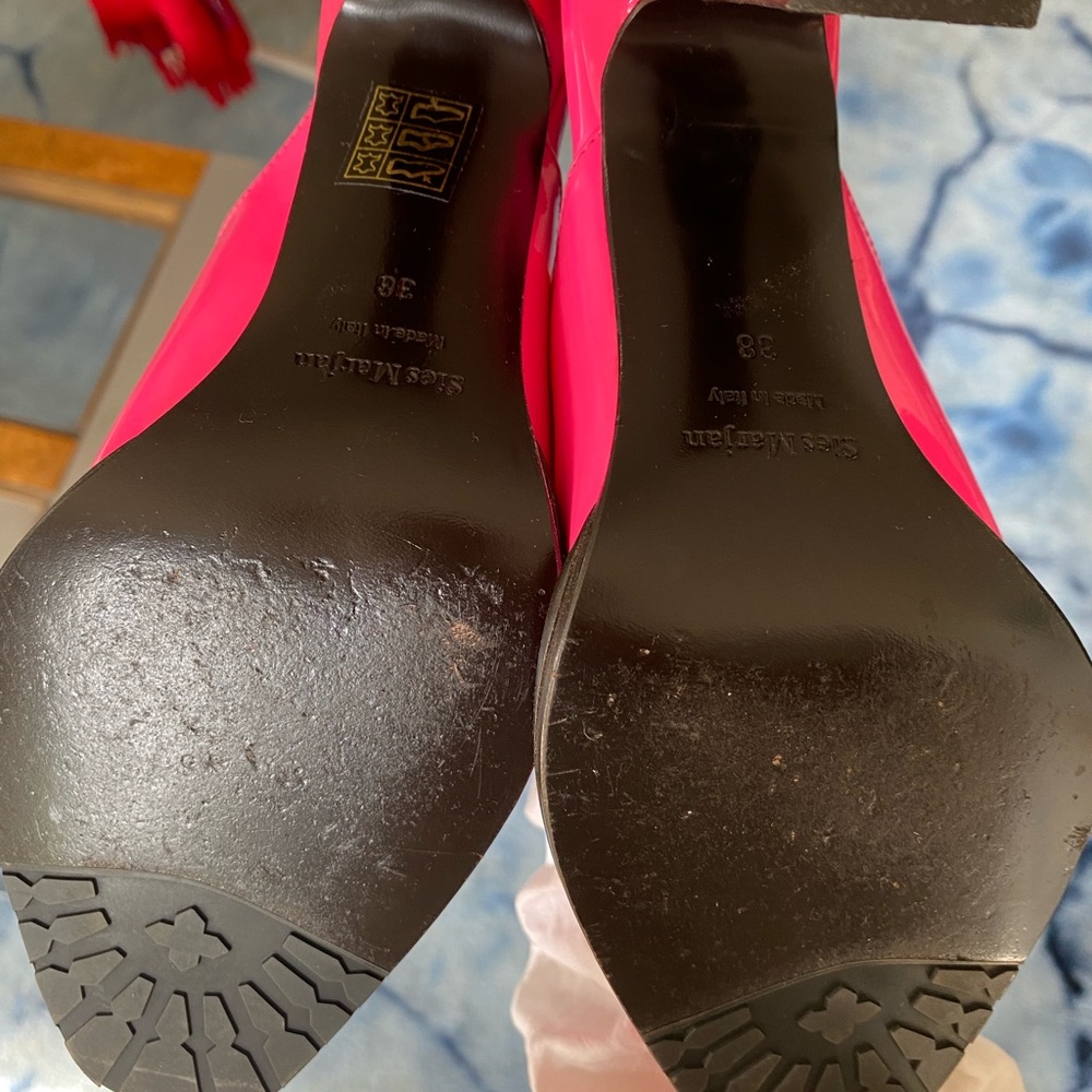 Sies marjan hot pink heeled mules size 38 - Picture 3 of 3